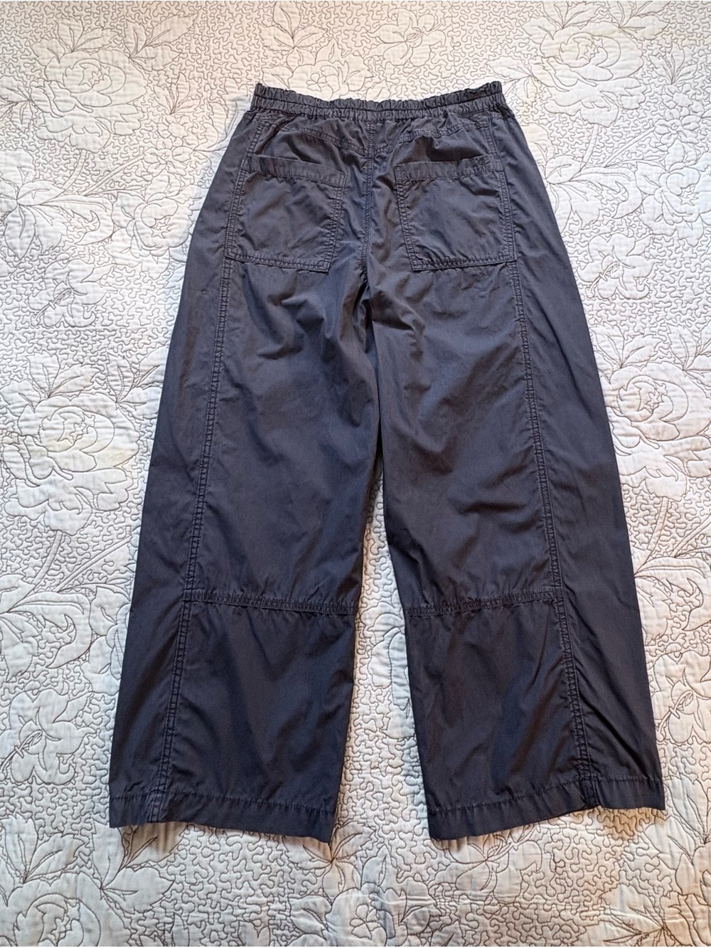 💥Pilcro by Anthropologie Pull-On Wide Leg Utility Pants Cotton Tencel Navy~S🧡 - Picture 3 of 12